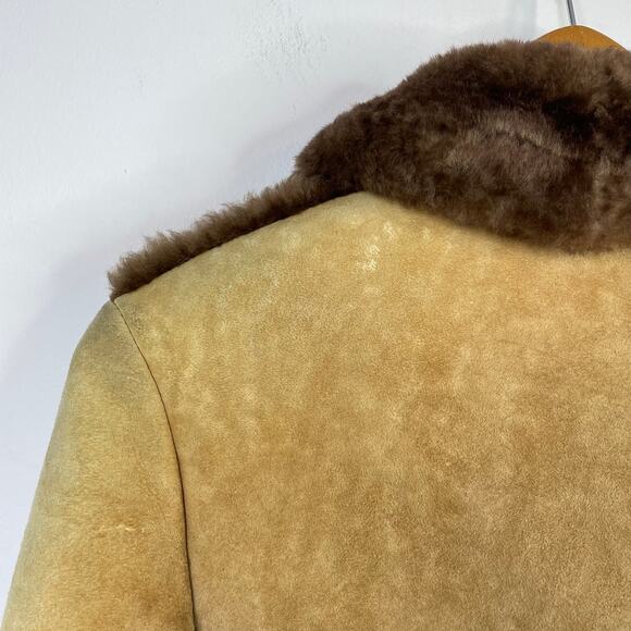 Vintage Bermans Sheepskin Leather Shearling Western Fargo Rancher Coat Women 12 - Picture 9 of 17